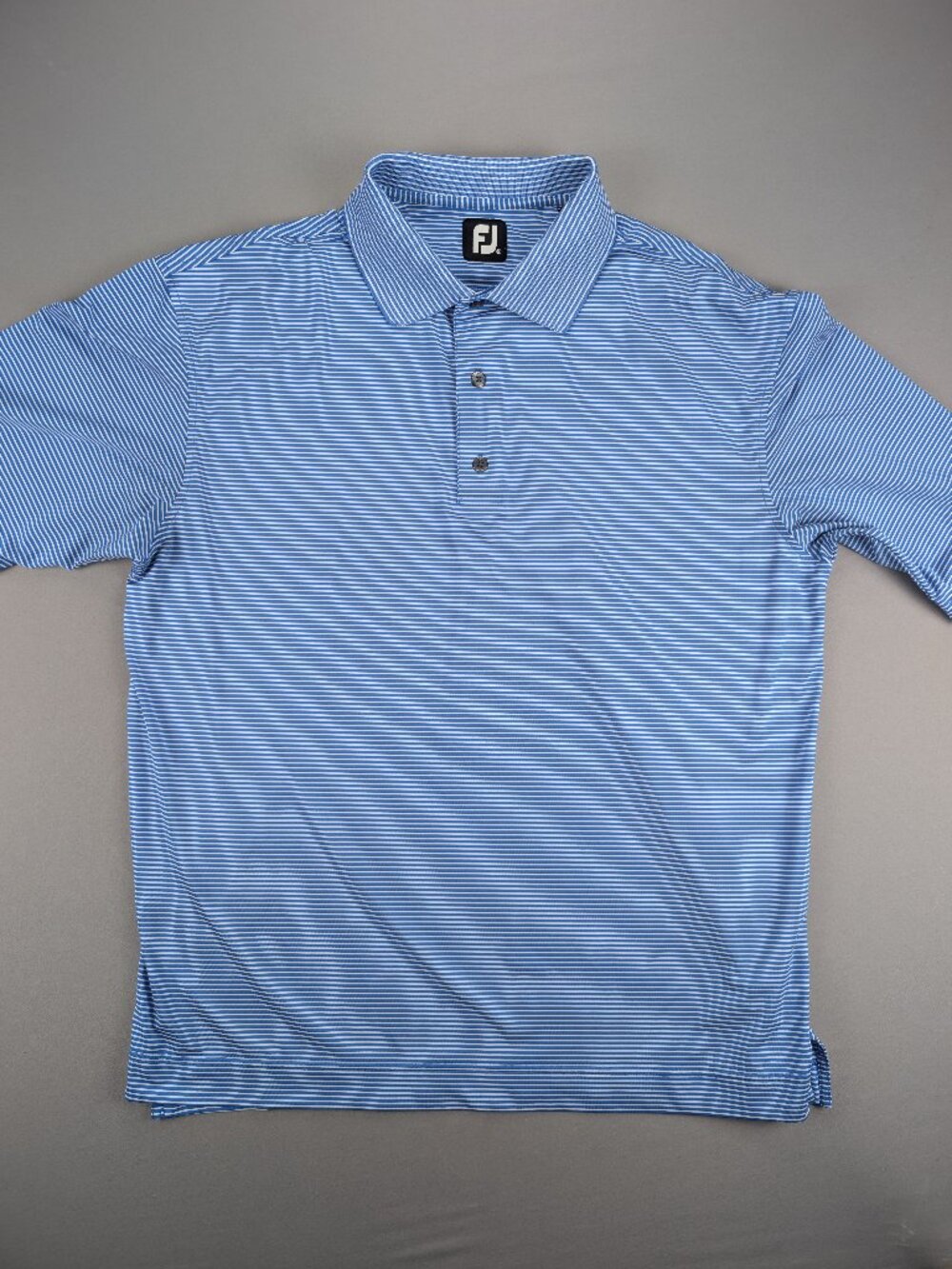 FootJoy FJ Spandex Blue Moisture-Wicking Spread Collar Golf Polo
